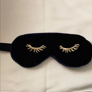 Navy blue velvet quilted sleep mask